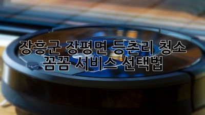 장흥군 장평면 등촌리 청소 ✨ 꼼꼼 서비스 선택법